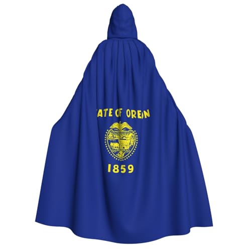 FKGKDF Oregon State Flag Print Adult Halloween Hooded Cloak, Hood & Bow Tie, For Cosplay/Trick-or Treat von FKGKDF
