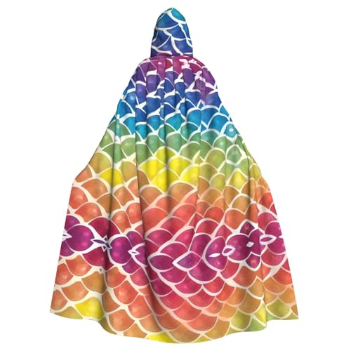 FKGKDF Regenbogenfischschuppen-Umhang, Gothic-Maskerade-Umhang, dunkler Fantasie-Karnevals-Umhang für Kostümpartys und Cosplay FKGKDF Regenbogenfischschuppen-Umhang, Gothic-Maskerade-Umhang, dunkler Fantasie-Karnevals-Umhang für Kostümpartys und Cosplay von FKGKDF