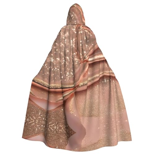 FKGKDF Rose-goldener Glitzer-Druck, Gothic-Maskerade-Umhang, dunkler Fantasie-Karnevals-Umhang für Kostümpartys und Cosplay FKGKDF Rose-goldener Glitzer-Druck, Gothic-Maskerade-Umhang, dunkler Fantasie-Karnevals-Umhang für Kostümpartys und Cosplay von FKGKDF