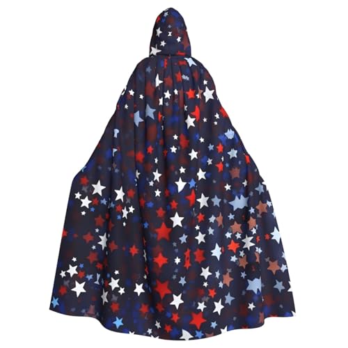 FKGKDF Roter blauer Sternen-Druck, Gothic-Maskerade-Umhang, dunkler Fantasie-Karnevals-Umhang für Kostümpartys und Cosplay FKGKDF Roter blauer Sternen-Druck, Gothic-Maskerade-Umhang, dunkler Fantasie-Karnevals-Umhang für Kostümpartys und Cosplay von FKGKDF