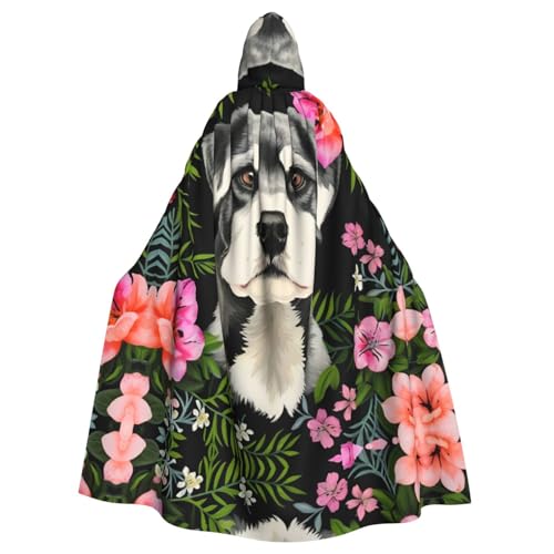 FKGKDF Schnauzer Print Gothic Maskerade Umhang Dark Fantasy Karneval Umhang für Kostümpartys und Cosplay von FKGKDF