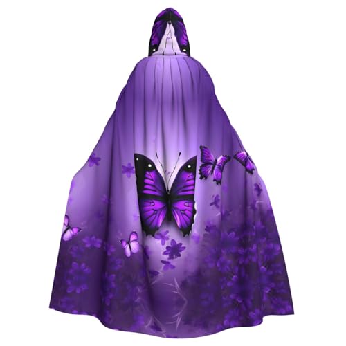 FKGKDF Schöner lila Schmetterlings-Druck, Gothic-Maskerade-Umhang, dunkler Fantasie-Karnevals-Umhang für Kostümpartys und Cosplay FKGKDF Schöner lila Schmetterlings-Druck, Gothic-Maskerade-Umhang, dunkler Fantasie-Karnevals-Umhang für Kostümpartys und Cosplay von FKGKDF