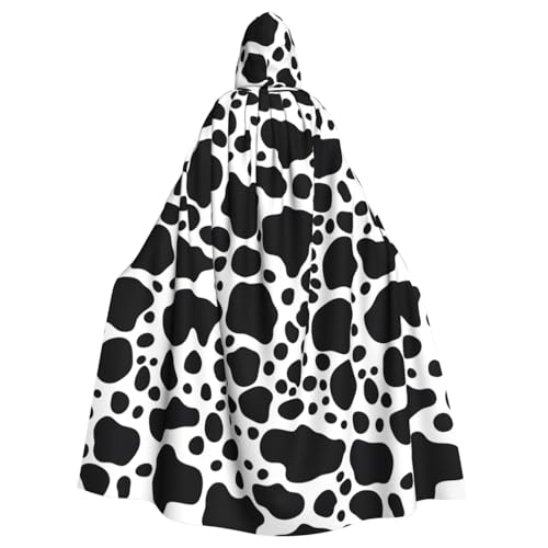 FKGKDF Schwarz Weiß Kuh Print Gothic Maskerade Umhang Dunkle Fantasy Karneval Umhang für Kostümpartys und Cosplay FKGKDF Schwarz Weiß Kuh Print Gothic Maskerade Umhang Dunkle Fantasy Karneval Umhang für Kostümpartys und Cosplay von FKGKDF