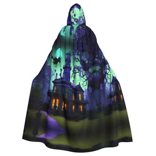 FKGKDF Schwarzer Haunted Mansion Print Gothic Maskerade Umhang Dark Fantasy Karneval Umhang für Kostümpartys und Cosplay FKGKDF Schwarzer Haunted Mansion Print Gothic Maskerade Umhang Dark Fantasy Karneval Umhang für Kostümpartys und Cosplay von FKGKDF