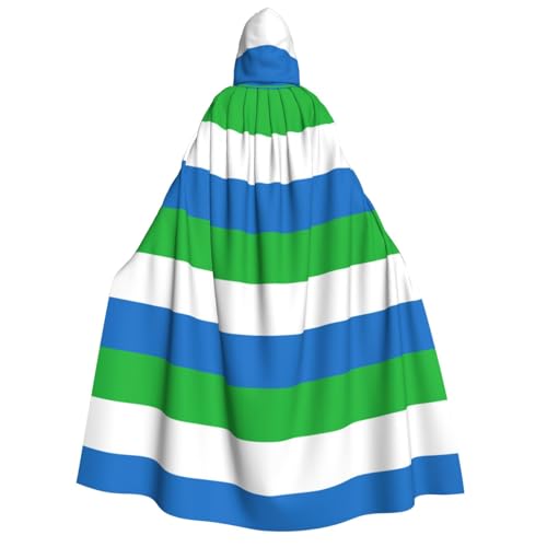 FKGKDF Sierra Leone Flaggenaufdruck, Erwachsenen-Halloween-Kapuzenumhang, Kapuze und Fliege, für Cosplay/Süßes oder Saures FKGKDF Sierra Leone Flaggenaufdruck, Erwachsenen-Halloween-Kapuzenumhang, Kapuze und Fliege, für Cosplay/Süßes oder Saures von FKGKDF