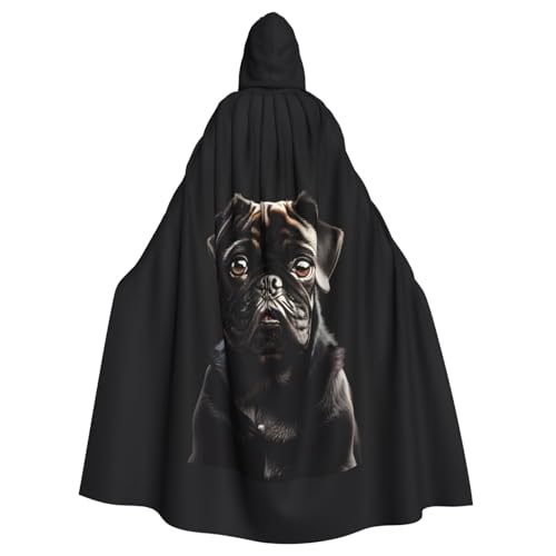FKGKDF Süßer schwarzer Mops-Umhang mit Gothic-Maskerade-Umhang, dunkler Fantasie-Karnevals-Umhang für Kostümpartys und Cosplay FKGKDF Süßer schwarzer Mops-Umhang mit Gothic-Maskerade-Umhang, dunkler Fantasie-Karnevals-Umhang für Kostümpartys und Cosplay von FKGKDF