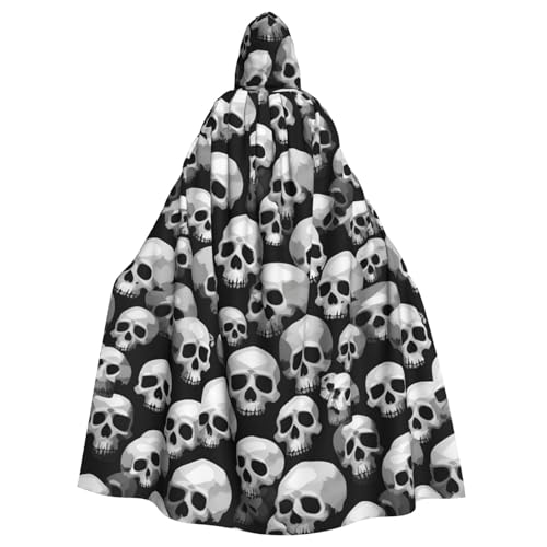 FKGKDF Totenkopf-Druck, Gothic-Maskerade-Umhang, dunkle Fantasie, Karneval, Umhang für Kostümpartys und Cosplay von FKGKDF
