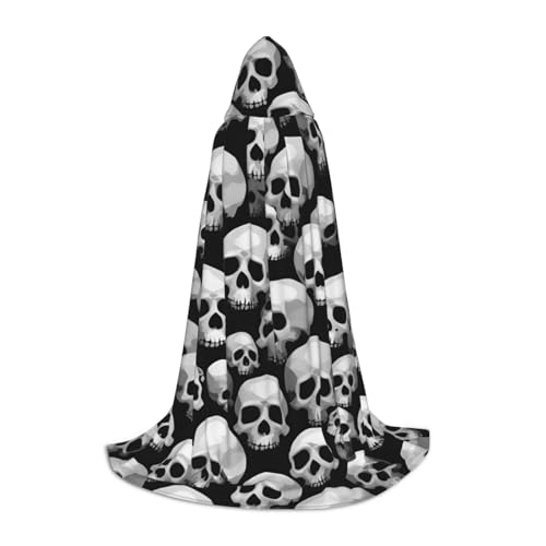 FKGKDF Totenkopf-Druck, Unisex, Kapuzenumhang, aufmerksames Geschenk für Halloween/Cosplay-Liebhaber/Themenpartys von FKGKDF