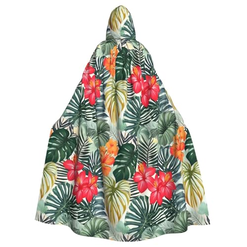 FKGKDF Umhang mit Blättern und Hibiskus-Druck, Gothic-Maskerade, dunkler Fantasie-Karneval, Umhang für Kostümpartys und Cosplay FKGKDF Umhang mit Blättern und Hibiskus-Druck, Gothic-Maskerade, dunkler Fantasie-Karneval, Umhang für Kostümpartys und Cosplay von FKGKDF