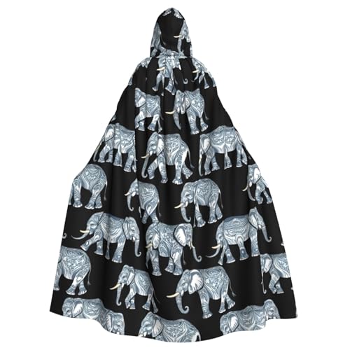 FKGKDF Umhang mit Elefanten-Blau-Schwarz-Druck, Gothic-Maskerade, dunkler Fantasie-Karnevals-Umhang für Kostümpartys und Cosplay FKGKDF Umhang mit Elefanten-Blau-Schwarz-Druck, Gothic-Maskerade, dunkler Fantasie-Karnevals-Umhang für Kostümpartys und Cosplay von FKGKDF