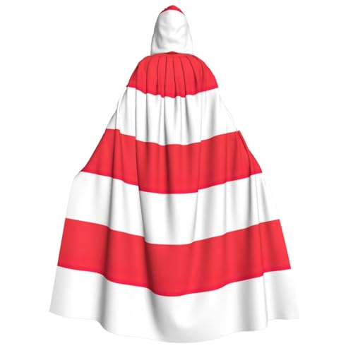 FKGKDF Umhang mit Kapuze und Fliege mit indonesischer Flagge, für Erwachsene, Halloween, Cosplay, Trick-or-Treat von FKGKDF