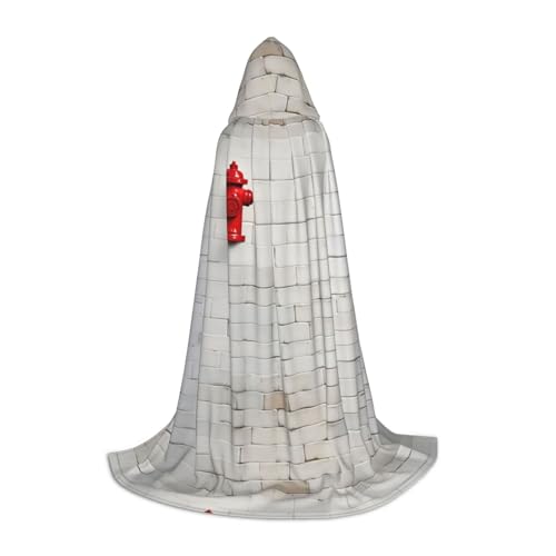 FKGKDF Umhang mit Kapuze und altweißem Ziegelstein-Motiv, aufmerksames Geschenk für Halloween/Cosplay-Liebhaber/Themenpartys von FKGKDF