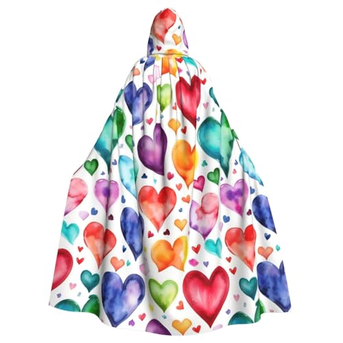 FKGKDF Umhang mit Regenbogen-Herzen, Gothic-Maskerade, dunkler Fantasie-Karneval, Umhang für Kostümpartys und Cosplay FKGKDF Umhang mit Regenbogen-Herzen, Gothic-Maskerade, dunkler Fantasie-Karneval, Umhang für Kostümpartys und Cosplay von FKGKDF