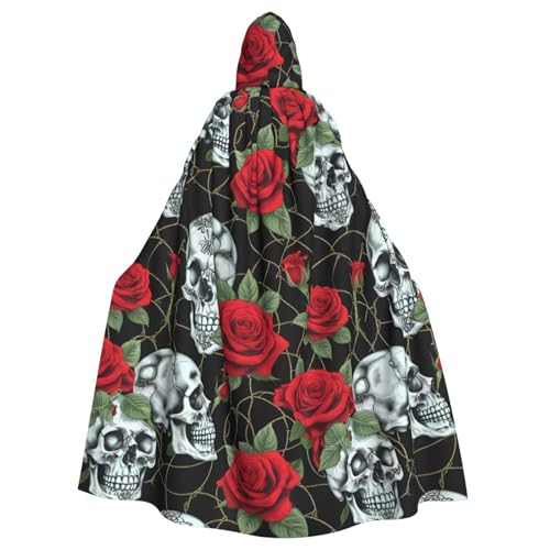 FKGKDF Umhang mit Totenkopf und roten Rosen, Gothic-Maskerade, dunkler Fantasie-Karnevals-Umhang für Kostümpartys und Cosplay FKGKDF Umhang mit Totenkopf und roten Rosen, Gothic-Maskerade, dunkler Fantasie-Karnevals-Umhang für Kostümpartys und Cosplay von FKGKDF