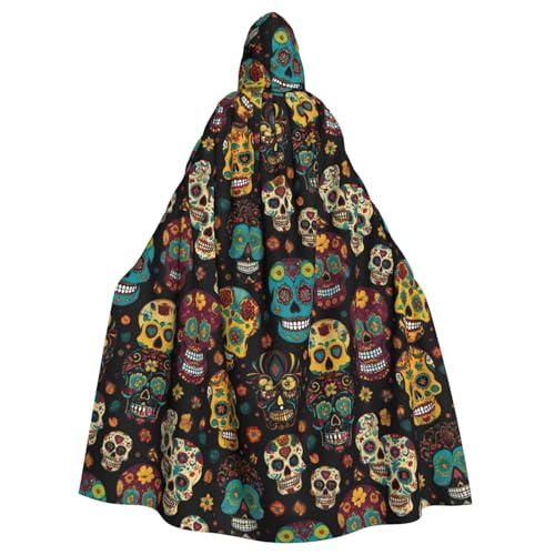 FKGKDF Umhang mit Zucker- und Totenkopf-Aufdruck, Gothic-Maskerade, dunkler Fantasie-Karneval, Umhang für Kostümpartys und Cosplay FKGKDF Umhang mit Zucker- und Totenkopf-Aufdruck, Gothic-Maskerade, dunkler Fantasie-Karneval, Umhang für Kostümpartys und Cosplay von FKGKDF