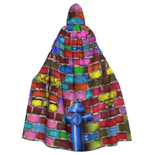 FKGKDF Umhang mit buntem Ziegeldruck, Gothic-Maskerade, dunkler Fantasie-Karnevals-Umhang für Kostümpartys und Cosplay von FKGKDF