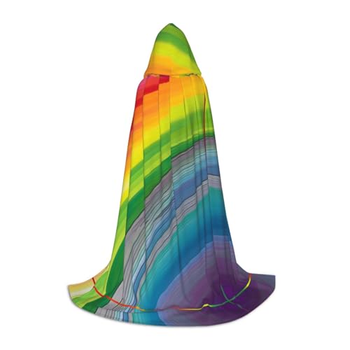 FKGKDF Unisex-Kapuzenumhang in Regenbogenfarben, gestreift, aufmerksames Geschenk für Halloween/Cosplay-Liebhaber/Themenpartys FKGKDF Unisex-Kapuzenumhang in Regenbogenfarben, gestreift, aufmerksames Geschenk für Halloween/Cosplay-Liebhaber/Themenpartys von FKGKDF