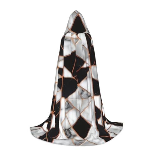 FKGKDF Unisex-Kapuzenumhang mit 3D-Marmor-Muster, aufmerksames Geschenk für Halloween/Cosplay-Liebhaber/Themenpartys von FKGKDF