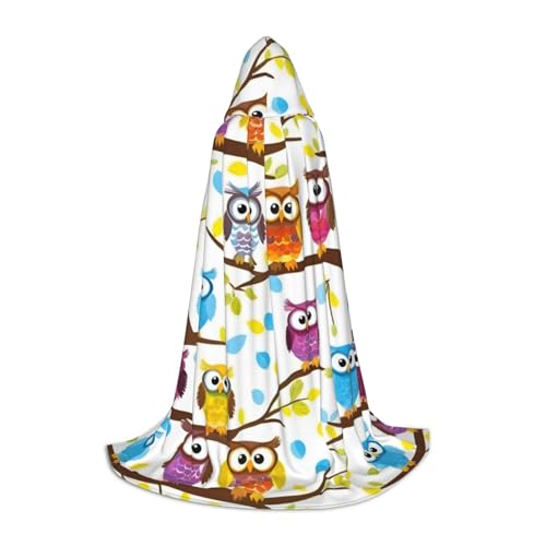 FKGKDF Unisex Kapuzenumhang mit Eulen auf Baumzweigen, aufmerksames Geschenk für Halloween/Cosplay-Liebhaber/Themenpartys FKGKDF Unisex Kapuzenumhang mit Eulen auf Baumzweigen, aufmerksames Geschenk für Halloween/Cosplay-Liebhaber/Themenpartys von FKGKDF