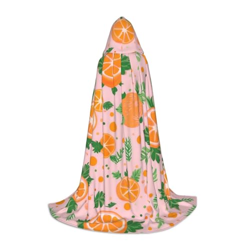 FKGKDF Unisex Kapuzenumhang mit Frucht-Orangen-Druck, aufmerksames Geschenk für Halloween/Cosplay-Liebhaber/Themenpartys von FKGKDF