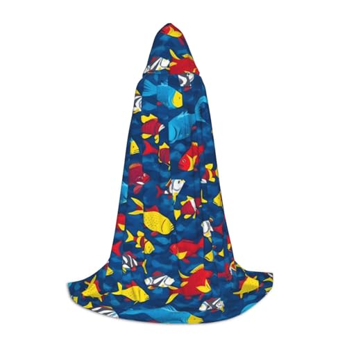 FKGKDF Unisex Kapuzenumhang mit Hai-Druck, aufmerksames Geschenk für Halloween/Cosplay-Liebhaber/Themenpartys von FKGKDF