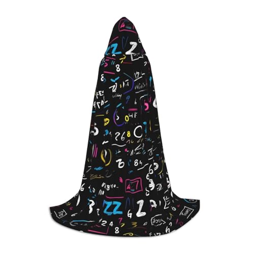 FKGKDF Unisex-Kapuzenumhang mit Mathe-Formel-Druck, aufmerksames Geschenk für Halloween/Cosplay-Liebhaber/Themenpartys von FKGKDF