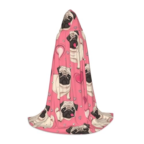 FKGKDF Unisex Kapuzenumhang mit Mops-Aufdruck, aufmerksames Geschenk für Halloween/Cosplay-Liebhaber/Themenpartys FKGKDF Unisex Kapuzenumhang mit Mops-Aufdruck, aufmerksames Geschenk für Halloween/Cosplay-Liebhaber/Themenpartys von FKGKDF