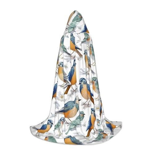 FKGKDF Unisex Kapuzenumhang mit Papageien auf Ästen, aufmerksames Geschenk für Halloween/Cosplay-Liebhaber/Themenpartys von FKGKDF
