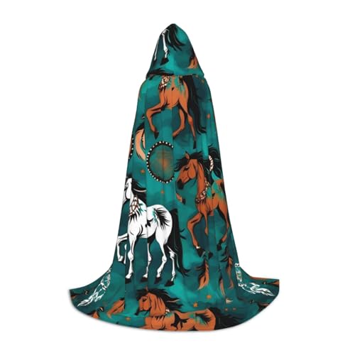 FKGKDF Unisex-Kapuzenumhang mit Pferdestreifenmuster, aufmerksames Geschenk für Halloween/Cosplay-Liebhaber/Themenpartys von FKGKDF