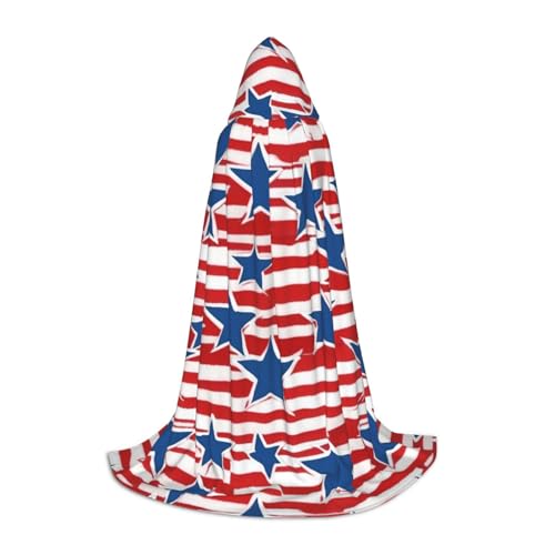 FKGKDF Unisex Kapuzenumhang mit Sternstreifen-Flagge, aufmerksames Geschenk für Halloween/Cosplay-Liebhaber/Themenpartys FKGKDF Unisex Kapuzenumhang mit Sternstreifen-Flagge, aufmerksames Geschenk für Halloween/Cosplay-Liebhaber/Themenpartys von FKGKDF