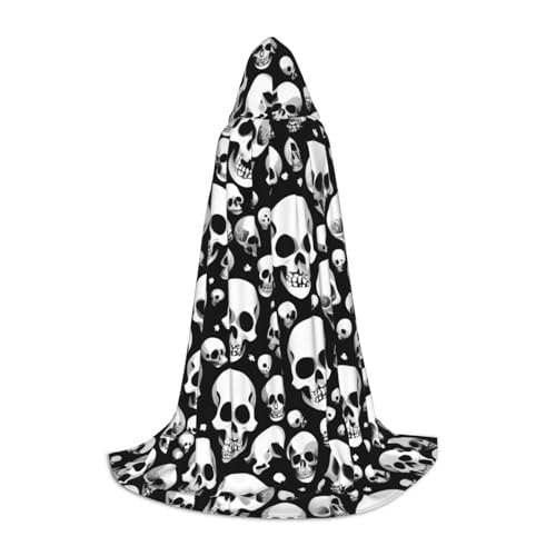 FKGKDF Unisex-Kapuzenumhang mit Totenkopf-Aufdruck, aufmerksames Geschenk für Halloween/Cosplay-Liebhaber/Themenpartys von FKGKDF