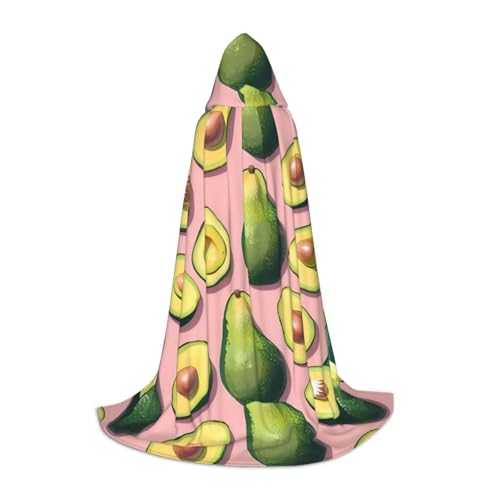 FKGKDF Unisex-Kapuzenumhang mit vielen Avocado-Bildern, aufmerksames Geschenk für Halloween/Cosplay-Liebhaber/Themenpartys von FKGKDF