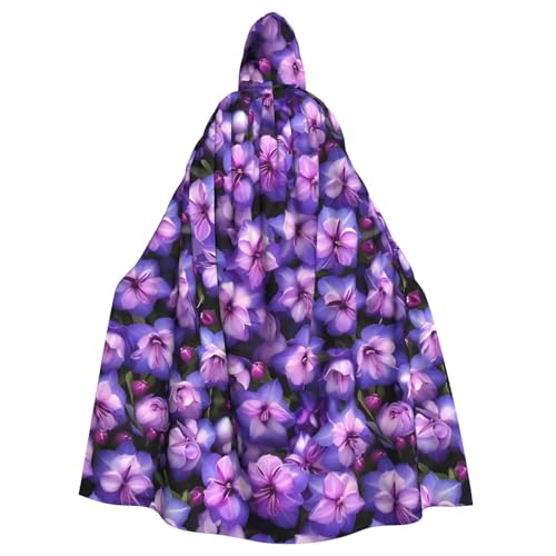 FKGKDF Violetter Schmetterlings-Druck, Gothic-Maskerade-Umhang, dunkle Fantasie, Karneval, Umhang für Kostümpartys und Cosplay von FKGKDF