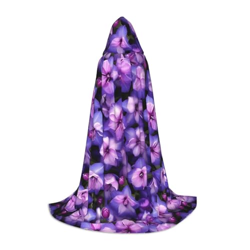FKGKDF Violetter Schmetterlings-Druck, Unisex, Kapuzenumhang, aufmerksames Geschenk für Halloween/Cosplay-Liebhaber/Themenpartys von FKGKDF