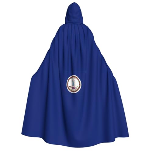 FKGKDF Virginia State Flag Print Adult Halloween Hooded Cloak, Hood & Bow Tie, For Cosplay/Trick-or Treat von FKGKDF