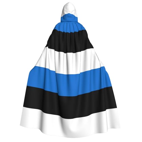Flagge Estlands, Halloween-Kapuzenumhang, Kapuze und Fliege, für Cosplay/Süßes oder Saures von FKGKDF