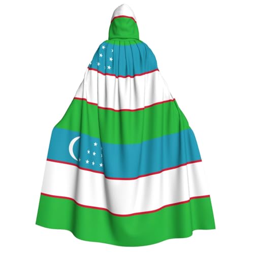 Flagge der Republik Usbekistan Druck Erwachsene Halloween Kapuzenumhang, Kapuze & Fliege, für Cosplay/Süßes oder Saures Flagge der Republik Usbekistan Druck Erwachsene Halloween Kapuzenumhang, Kapuze & Fliege, für Cosplay/Süßes oder Saures von FKGKDF