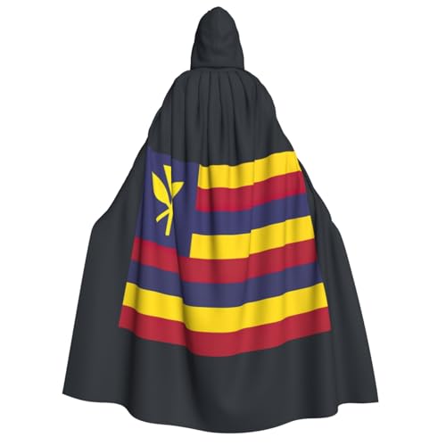 Flagge des Königreichs von Hawaii Druck Erwachsene Halloween Kapuzenumhang, Kapuze & Fliege, für Cosplay/Süßes oder Saures von FKGKDF