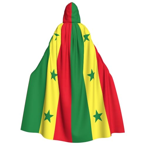 Flagge des Senegal-Aufdrucks, Halloween-Kapuzenumhang, Kapuze und Fliege, für Cosplay/Süßes oder Saures Flagge des Senegal-Aufdrucks, Halloween-Kapuzenumhang, Kapuze und Fliege, für Cosplay/Süßes oder Saures von FKGKDF