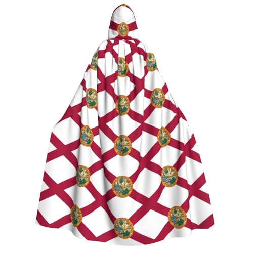 Florida State Flag Print Adult Halloween Hooded Cloak, Hood & Bow Tie, For Cosplay/Trick-or Treat von FKGKDF