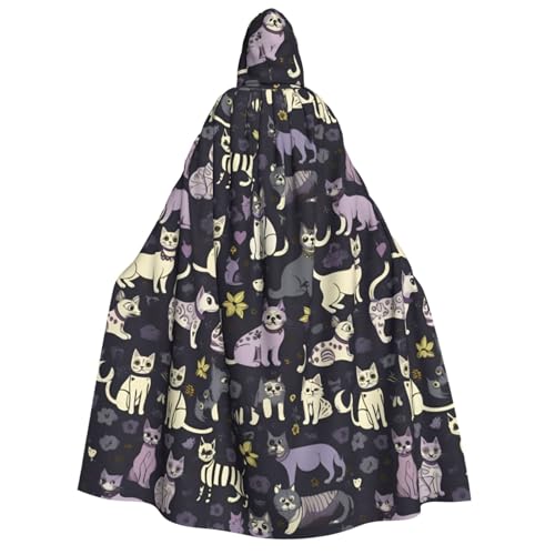 Goth Spooky Print Erwachsene Kapuzenumhang Umhang Gothic Karneval Umhang für Männer und Frauen Cosplay Kostüme von FKGKDF