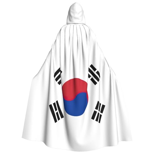 Halloween-Kapuzenumhang mit Kapuze und Fliege, Motiv: Flagge der Republik Korea, für Cosplay/Süßes oder Saures Halloween-Kapuzenumhang mit Kapuze und Fliege, Motiv: Flagge der Republik Korea, für Cosplay/Süßes oder Saures von FKGKDF