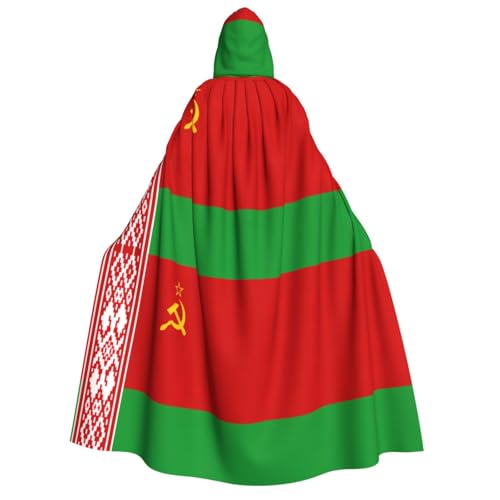 Halloween-Kapuzenumhang mit der Flagge von Weißrussland, Kapuze und Fliege, für Cosplay/Süßes oder Saures von FKGKDF