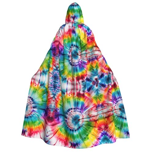 Kapuzenumhang mit Batikfärbung, Hippie-Druck, für Erwachsene, Gothic, Karneval, Umhang für Damen und Herren, Cosplay-Kostüme von FKGKDF