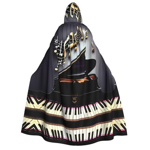 Kapuzenumhang mit Musiknoten, Klavierdruck, für Erwachsene, Gothic, Karneval, Umhang für Damen und Herren, Cosplay-Kostüme von FKGKDF