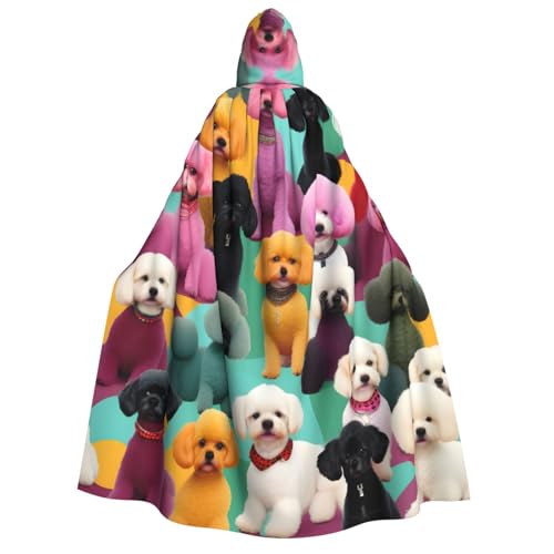 Kapuzenumhang mit Pudel und Hunden, Gothic-Stil, für Damen und Herren, Cosplay-Kostüme von FKGKDF