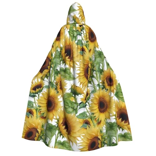 Kapuzenumhang mit Sonnenblumen-Druck, für Erwachsene, Gothic-Stil, Karneval, Umhang für Damen und Herren, Cosplay-Kostüme von FKGKDF