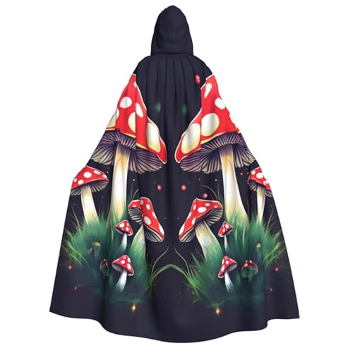 Kapuzenumhang mit Zauberpilzen für Erwachsene, Gothic, Karneval, Umhang für Damen und Herren, Cosplay-Kostüme von FKGKDF