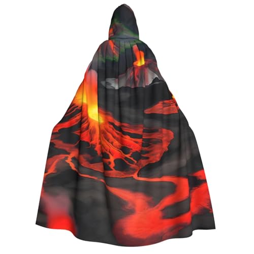 Kilauea Volcanos Print Erwachsene Kapuzenumhang Umhang Gothic Karneval Umhang für Damen und Herren Cosplay Kostüme von FKGKDF