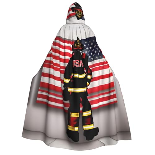 Roter gestreifter Feuerwehrmann-Umhang mit USA-Flagge, Erwachsenen-Umhang, mit Kapuze, Gothic, Karneval, Umhang für Damen und Herren, Cosplay-Kostüme Roter gestreifter Feuerwehrmann-Umhang mit USA-Flagge, Erwachsenen-Umhang, mit Kapuze, Gothic, Karneval, Umhang für Damen und Herren, Cosplay-Kostüme von FKGKDF